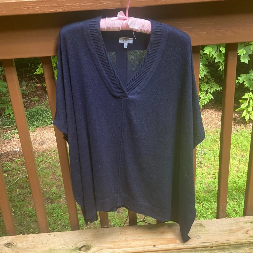 Crown & Ivy blue cotton wool blend cape